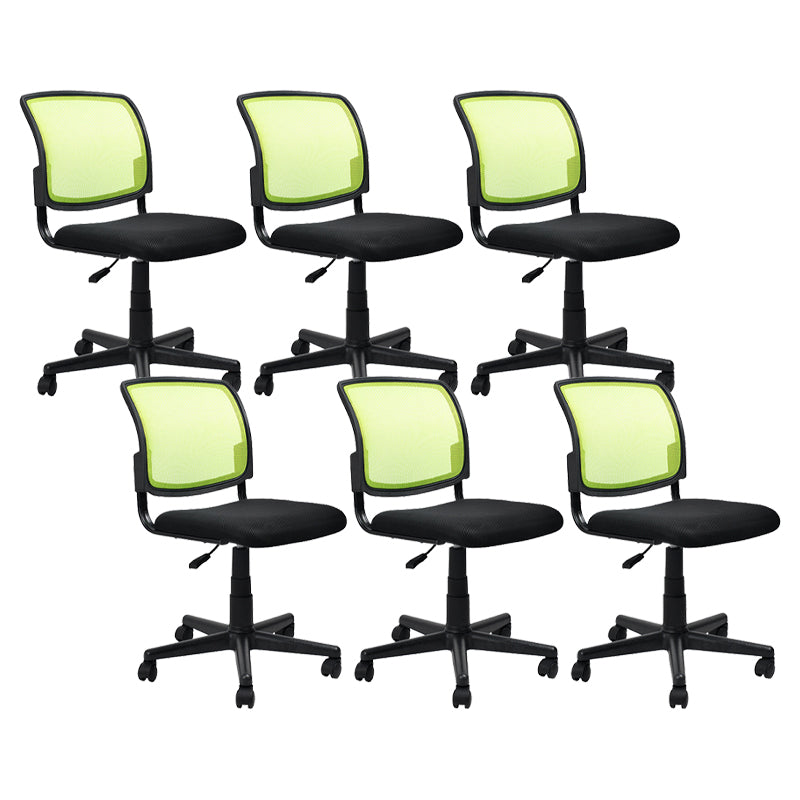 Contemporary Ergonomic Armless Chair Mid-Back Adjustable Desk Chair