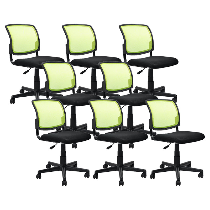 Contemporary Ergonomic Armless Chair Mid-Back Adjustable Desk Chair