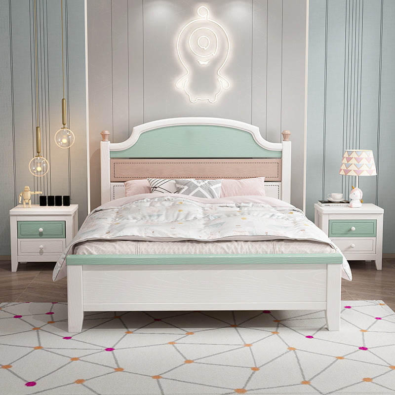 Contemporary Solid Wood Standard Bed Panel Panel Headboard Kids Bed