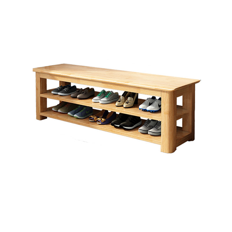 13.65-inch W Solid Wood Entryway Bench Modern Seating Bench with Storage