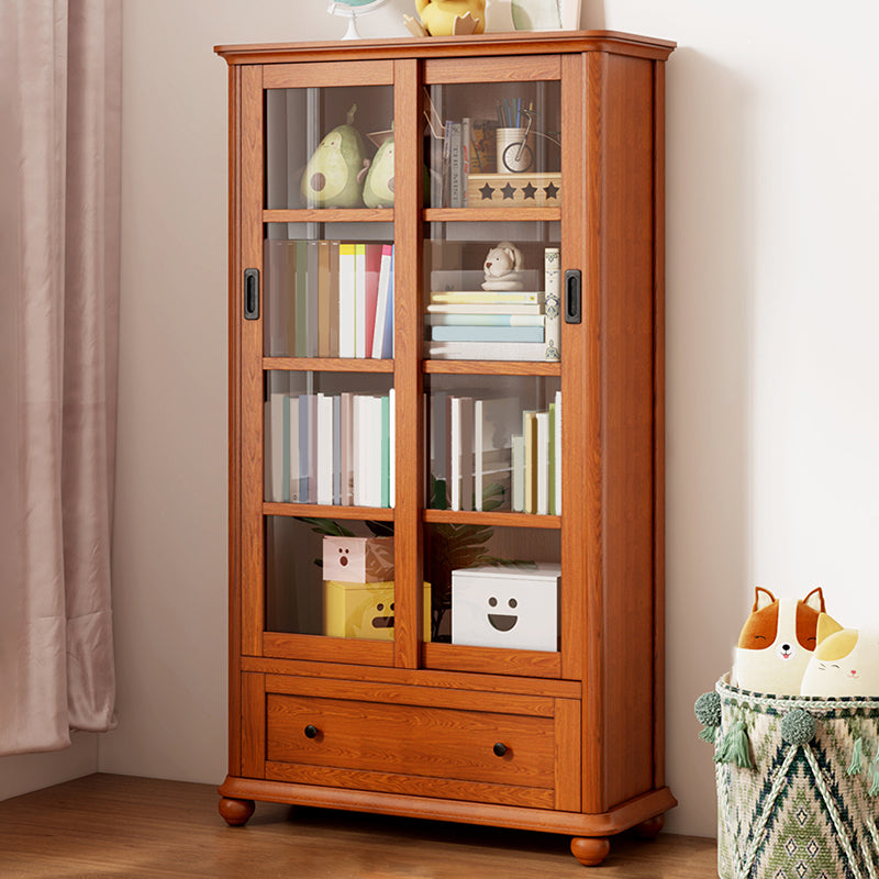 Scandinavian Poplar Storage Cabinet Sliding Doors Display Cabinet for Bedroom