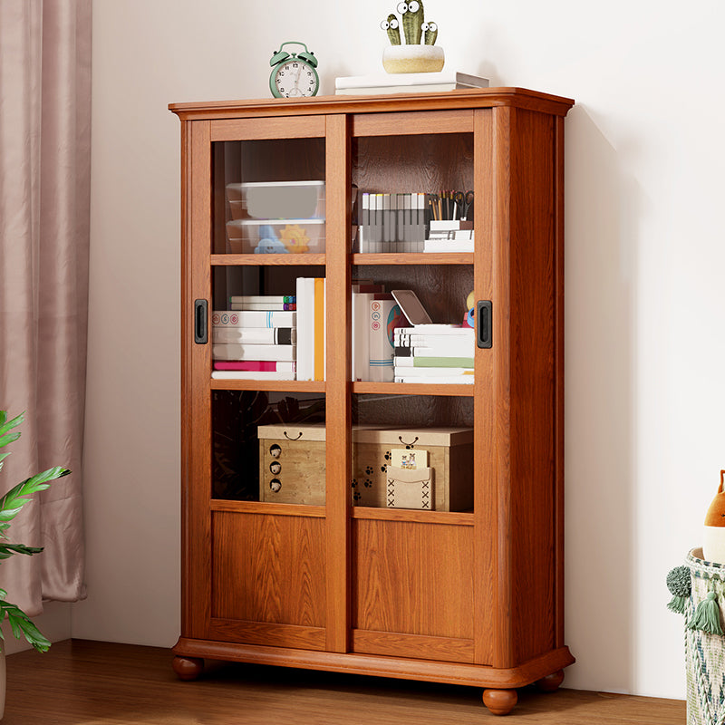 Scandinavian Poplar Storage Cabinet Sliding Doors Display Cabinet for Bedroom