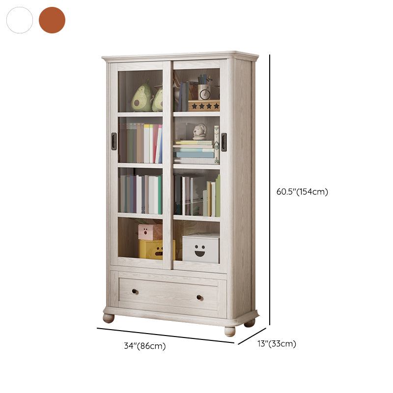 Scandinavian Poplar Storage Cabinet Sliding Doors Display Cabinet for Bedroom