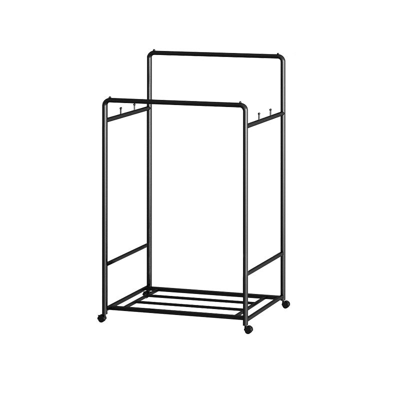 Modern Hall Stand 2 Hanging Rails and Storage Shelving Entryway Kit with Castors