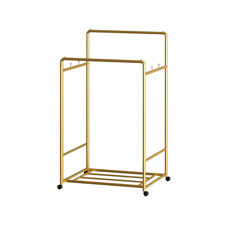 Modern Hall Stand 2 Hanging Rails and Storage Shelving Entryway Kit with Castors