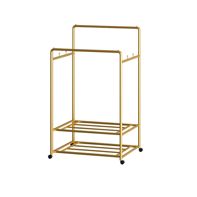 Modern Hall Stand 2 Hanging Rails and Storage Shelving Entryway Kit with Castors