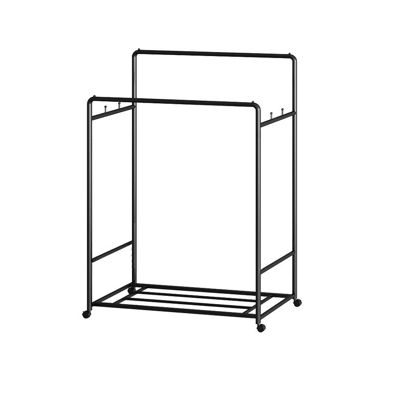 Modern Hall Stand 2 Hanging Rails and Storage Shelving Entryway Kit with Castors