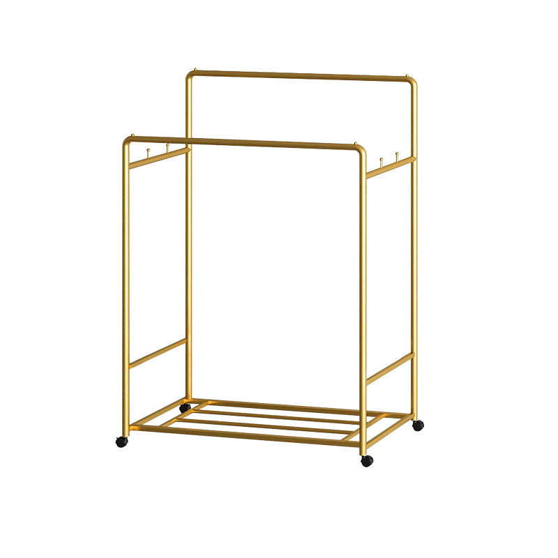 Modern Hall Stand 2 Hanging Rails and Storage Shelving Entryway Kit with Castors