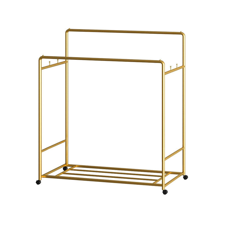 Modern Hall Stand 2 Hanging Rails and Storage Shelving Entryway Kit with Castors