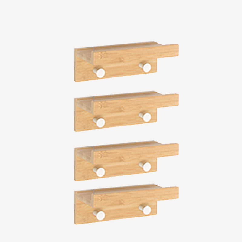 Modern Coat Hanger Wood Wall-Mounted with Shelves and Hooks Entryway Kit