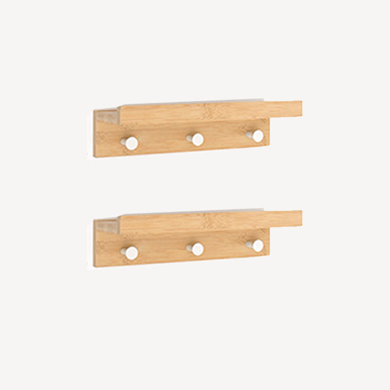 Modern Coat Hanger Wood Wall-Mounted with Shelves and Hooks Entryway Kit