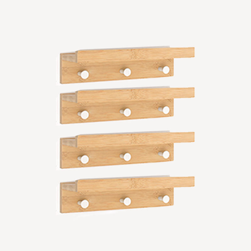 Modern Coat Hanger Wood Wall-Mounted with Shelves and Hooks Entryway Kit