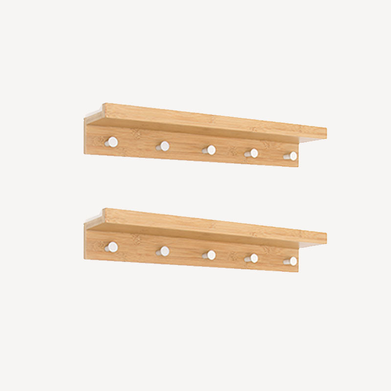 Modern Coat Hanger Wood Wall-Mounted with Shelves and Hooks Entryway Kit