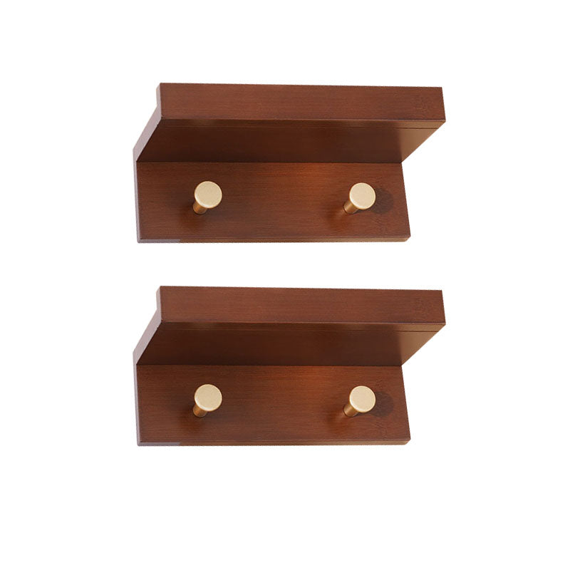 Modern Coat Hanger Wood Wall-Mounted with Shelves and Hooks Entryway Kit