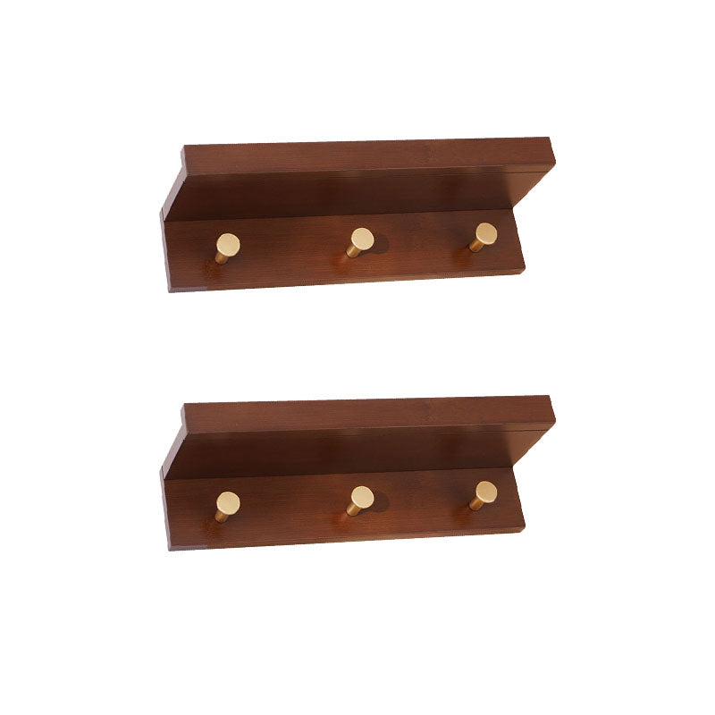 Modern Coat Hanger Wood Wall-Mounted with Shelves and Hooks Entryway Kit