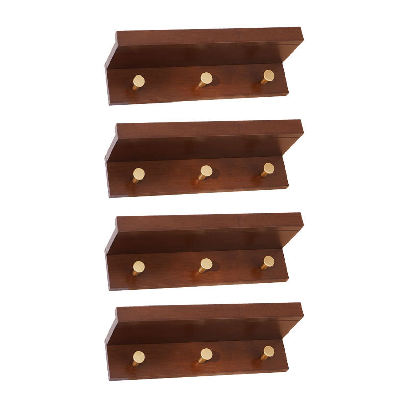 Modern Coat Hanger Wood Wall-Mounted with Shelves and Hooks Entryway Kit