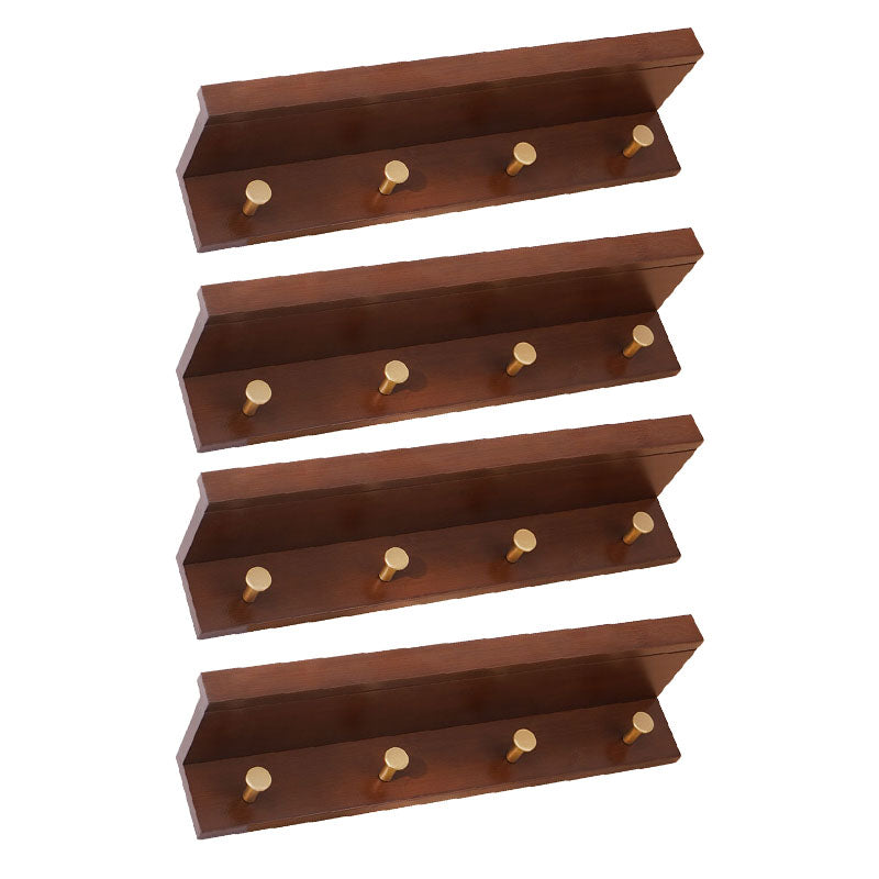 Modern Coat Hanger Wood Wall-Mounted with Shelves and Hooks Entryway Kit