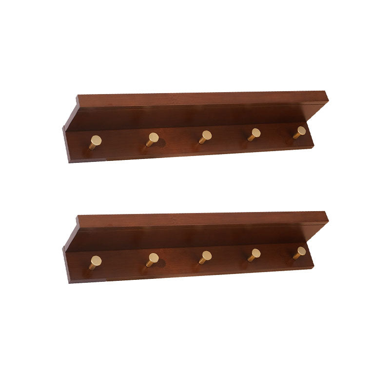 Modern Coat Hanger Wood Wall-Mounted with Shelves and Hooks Entryway Kit