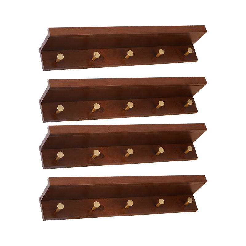 Modern Coat Hanger Wood Wall-Mounted with Shelves and Hooks Entryway Kit