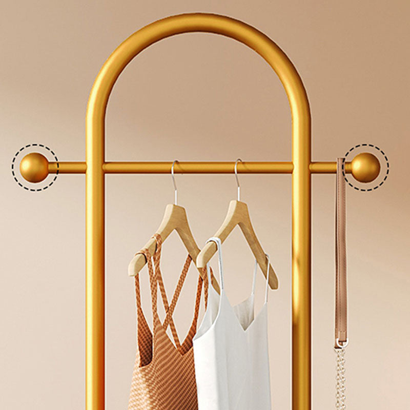 Luxurious Coat Hanger Free Standing Metal Storage Basket Coat Rack for Living Room