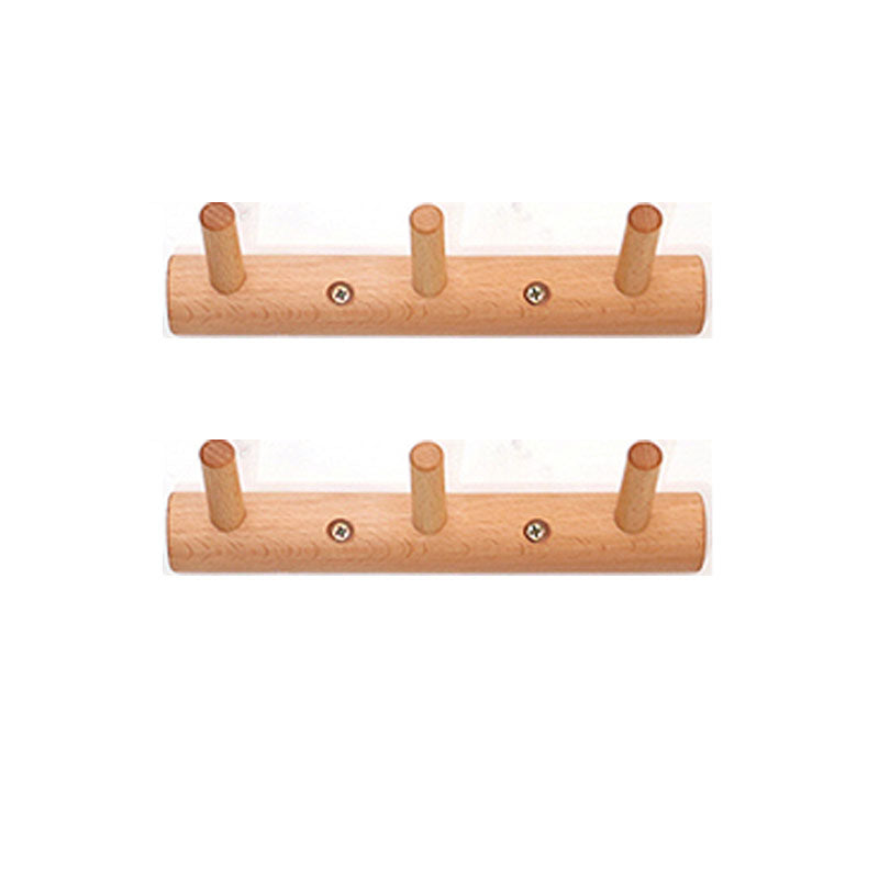 Modern Entryway Kit Wood Wall-Mounted with Hooks Coat Hanger