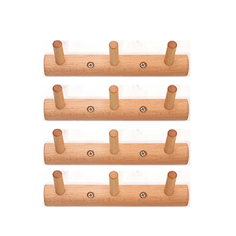 Modern Entryway Kit Wood Wall-Mounted with Hooks Coat Hanger