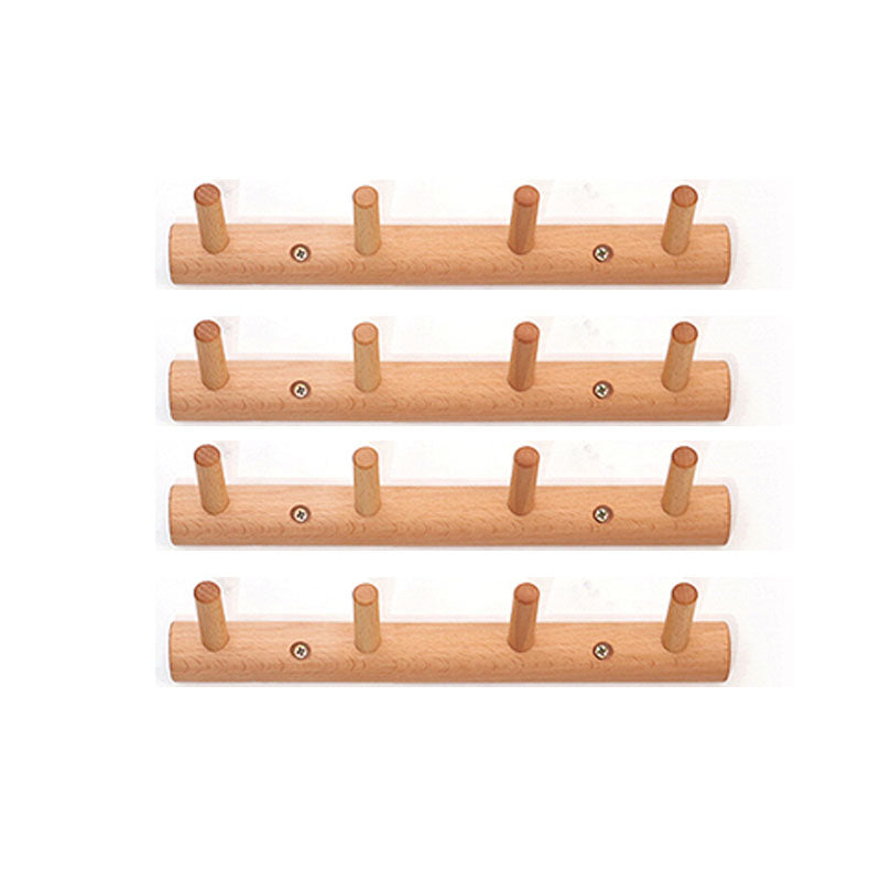 Modern Entryway Kit Wood Wall-Mounted with Hooks Coat Hanger