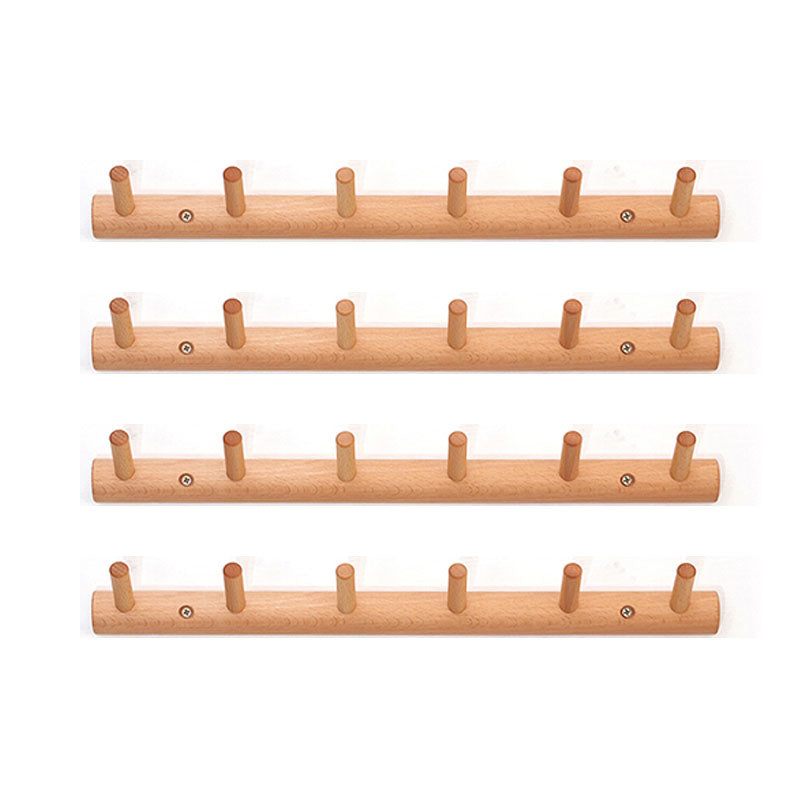 Modern Entryway Kit Wood Wall-Mounted with Hooks Coat Hanger