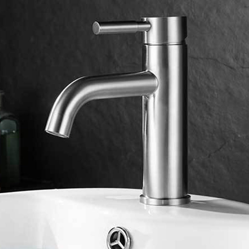 Modern Sliver Centerset Faucet Solid Color Bathroom Faucet with Lever Handle