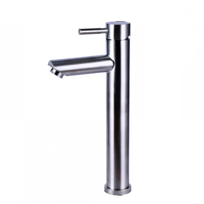 Modern Sliver Centerset Faucet Solid Color Bathroom Faucet with Lever Handle