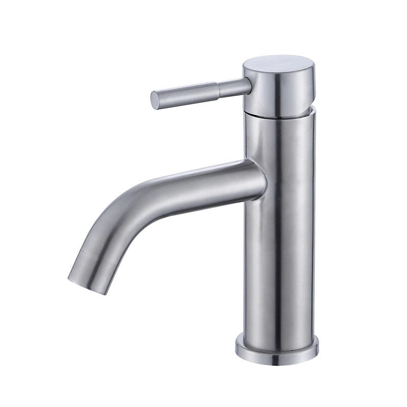 Modern Sliver Centerset Faucet Solid Color Bathroom Faucet with Lever Handle