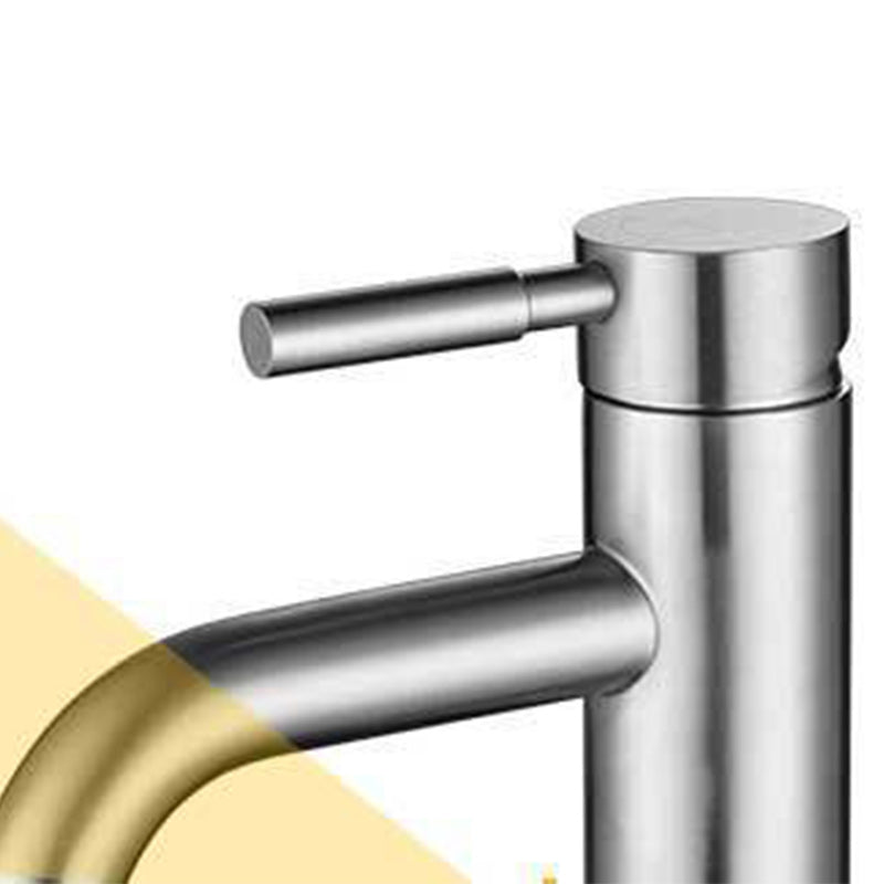 Modern Sliver Centerset Faucet Solid Color Bathroom Faucet with Lever Handle