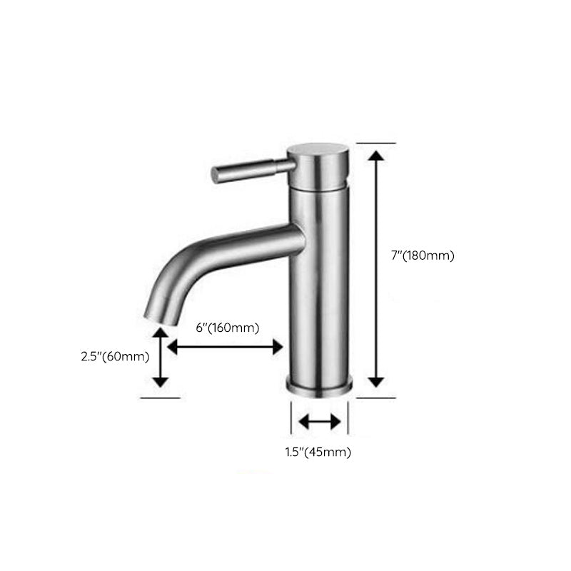 Modern Sliver Centerset Faucet Solid Color Bathroom Faucet with Lever Handle