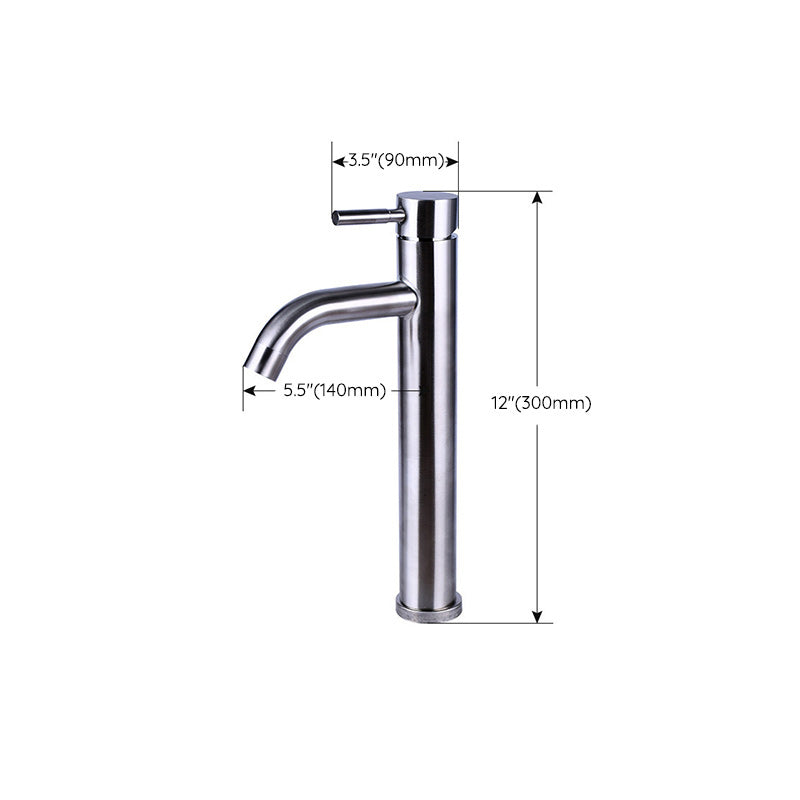 Modern Sliver Centerset Faucet Solid Color Bathroom Faucet with Lever Handle