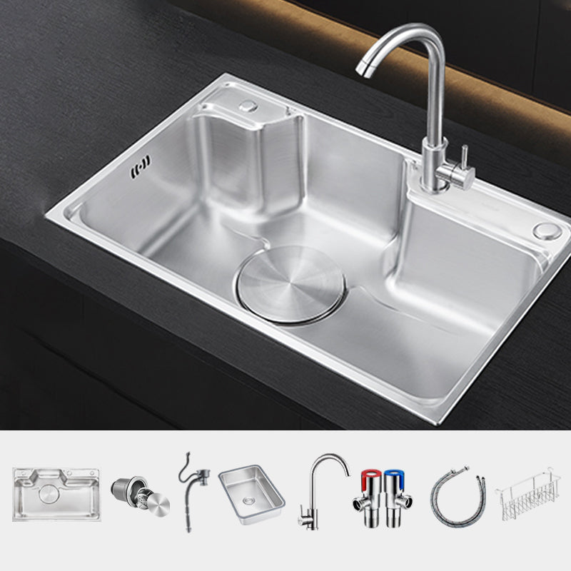 Contemporary Kitchen Sink Set Stainless Steel Friction Resistant Kitchen Sink Set