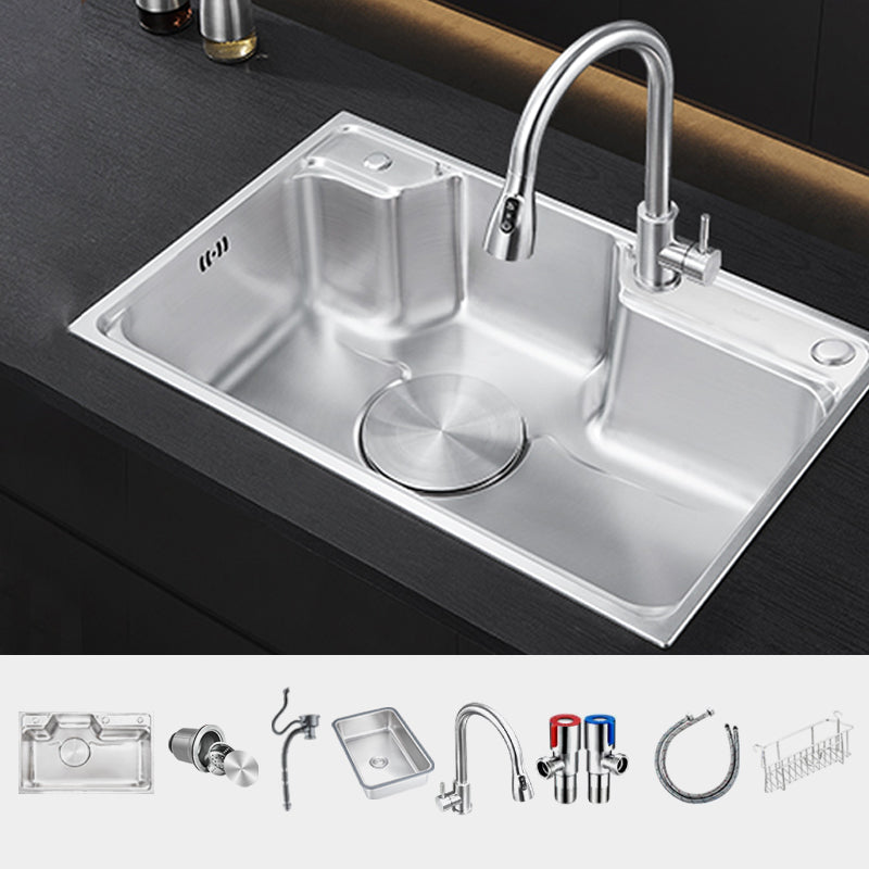 Contemporary Kitchen Sink Set Stainless Steel Friction Resistant Kitchen Sink Set