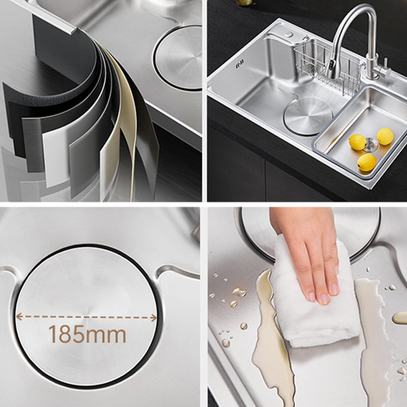 Contemporary Kitchen Sink Set Stainless Steel Friction Resistant Kitchen Sink Set