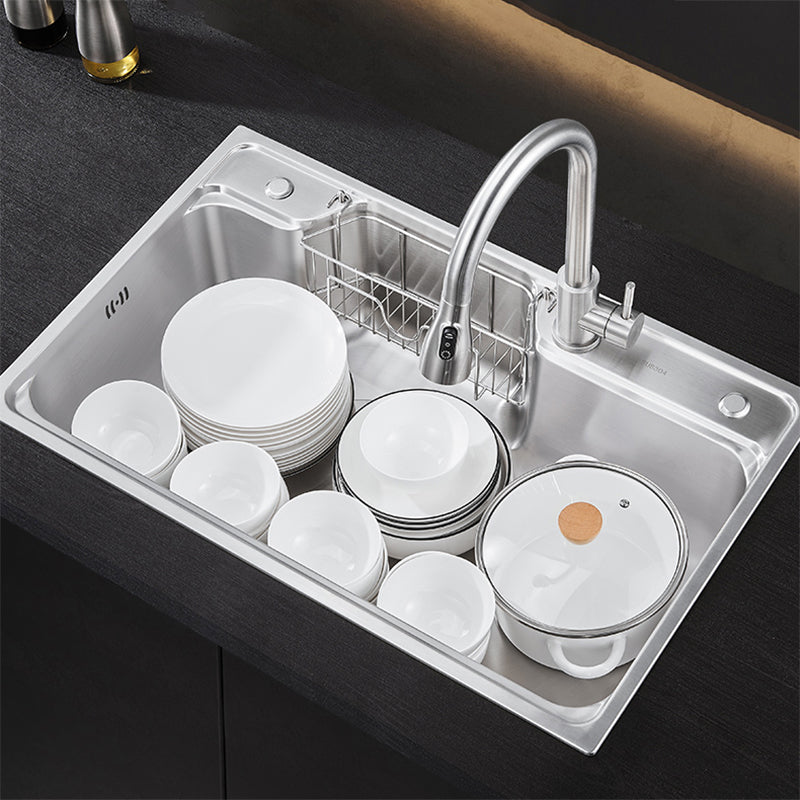 Contemporary Kitchen Sink Set Stainless Steel Friction Resistant Kitchen Sink Set