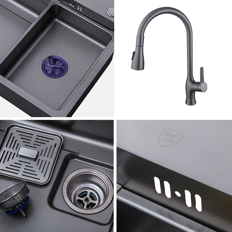 Contemporary Kitchen Sink Stainless Steel Drop-In Friction Resistant Kitchen Sink