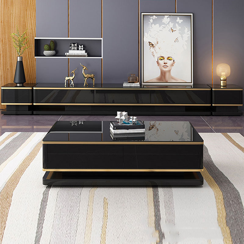 Luxurious 3-Drawer TV Stand Console 16.54-Inch H Glass TV Console