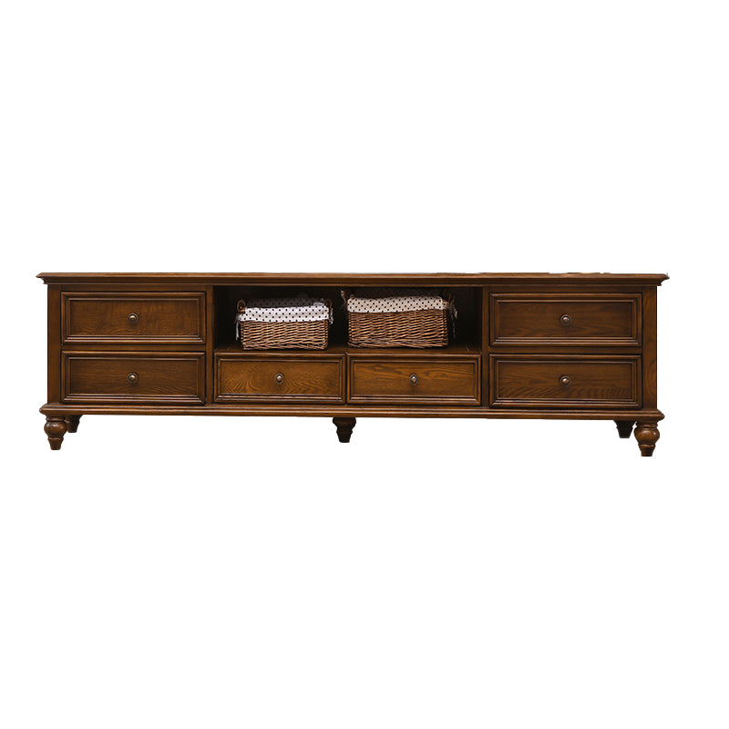 Solid Wood Home TV Stand Traditional TV Cabinet with Splayed Wood Legs