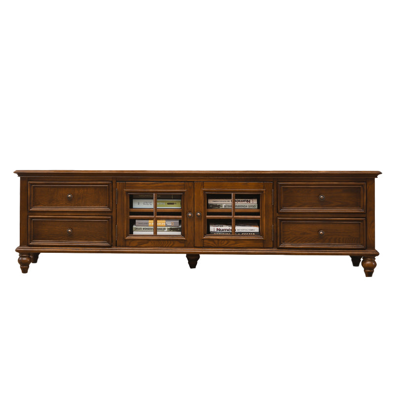 Solid Wood Home TV Stand Traditional TV Cabinet with Splayed Wood Legs