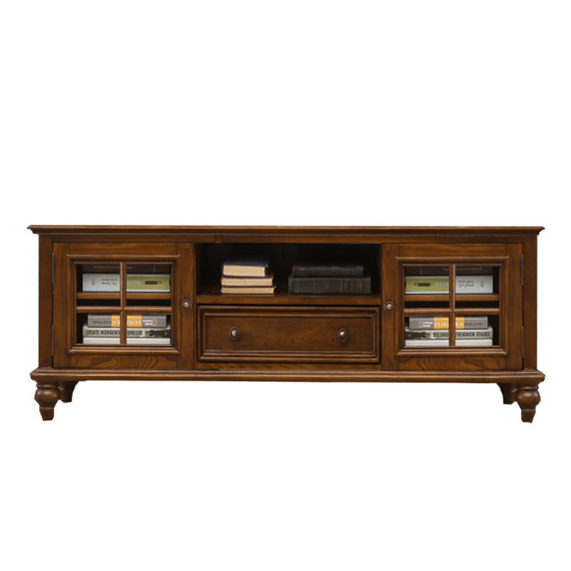 Solid Wood Home TV Stand Traditional TV Cabinet with Splayed Wood Legs