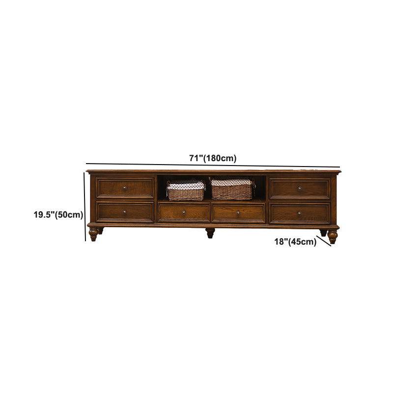 Solid Wood Home TV Stand Traditional TV Cabinet with Splayed Wood Legs