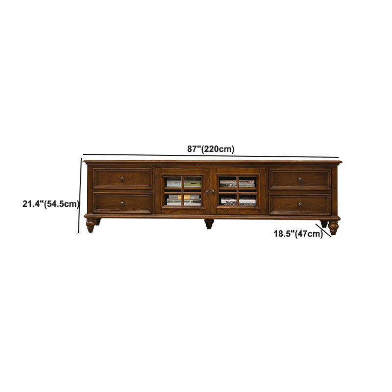 Solid Wood Home TV Stand Traditional TV Cabinet with Splayed Wood Legs