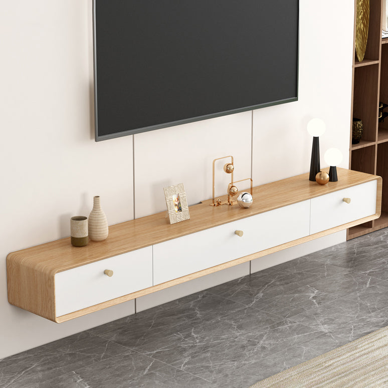 Modern TV Stand Console Wooden Wall-mounted TV Stand with Drawers