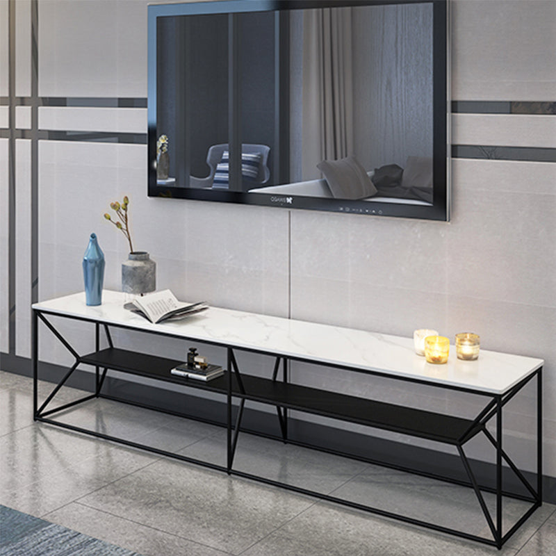 Contemporary Style TV Stand 2-shelf Open Storage TV Media Stand