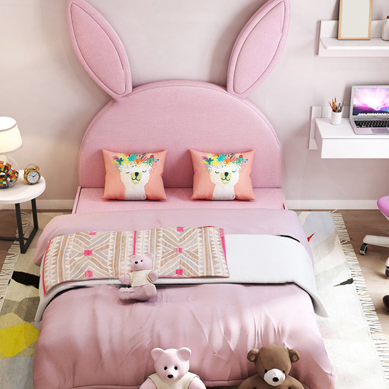 Modern Pink Rabbit Daybed Upholstered Platform Bed with Mattress