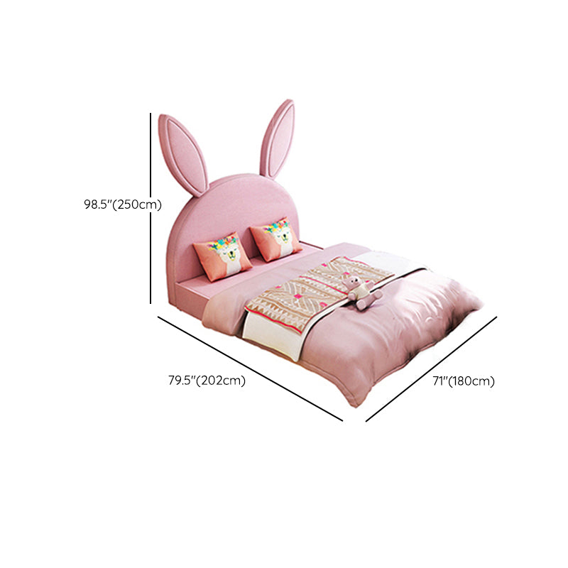 Modern Pink Rabbit Daybed Upholstered Platform Bed with Mattress