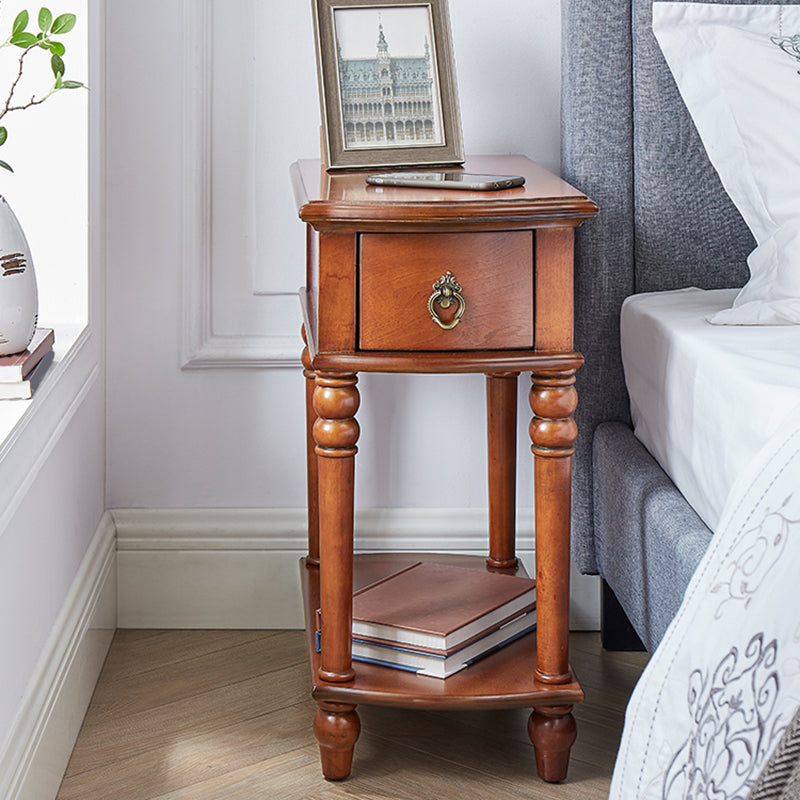 Solid Wood Bedside Cabinet Traditional Night Table for Bedroom